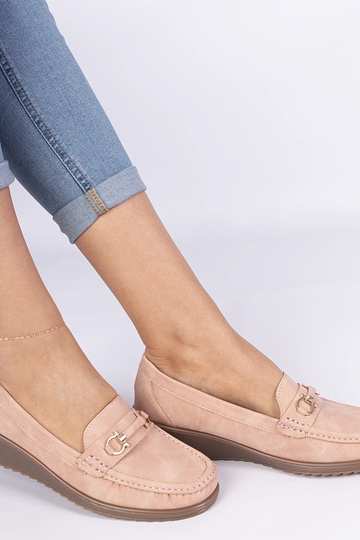 Mocassins roses pour femmes à semelle compensée Sambada