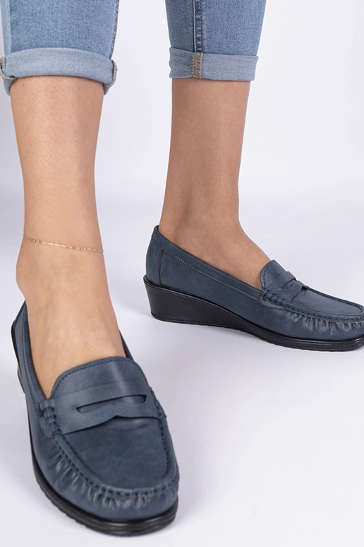 Mokasins bleu marine pour femmes à... Mokasins bleu marine pour femmes à...