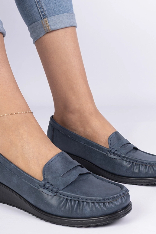 Mokasins bleu marine pour femmes à... Mokasins bleu marine pour femmes à...