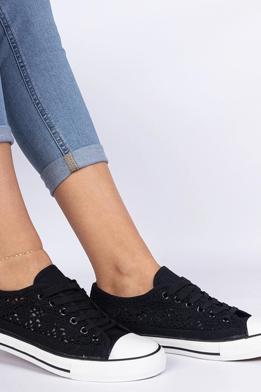 Baskets noires pour femmes ajourées Saha Baskets noires pour femmes ajourées Saha