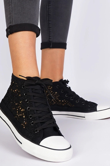 Baskets femme noires ajourées Lesli 2
