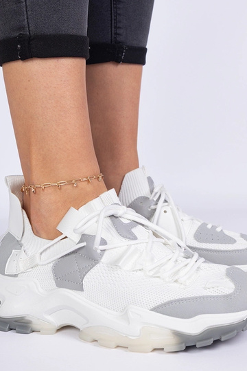 Baskets femme blanches avec tige en chaussette Milada 2