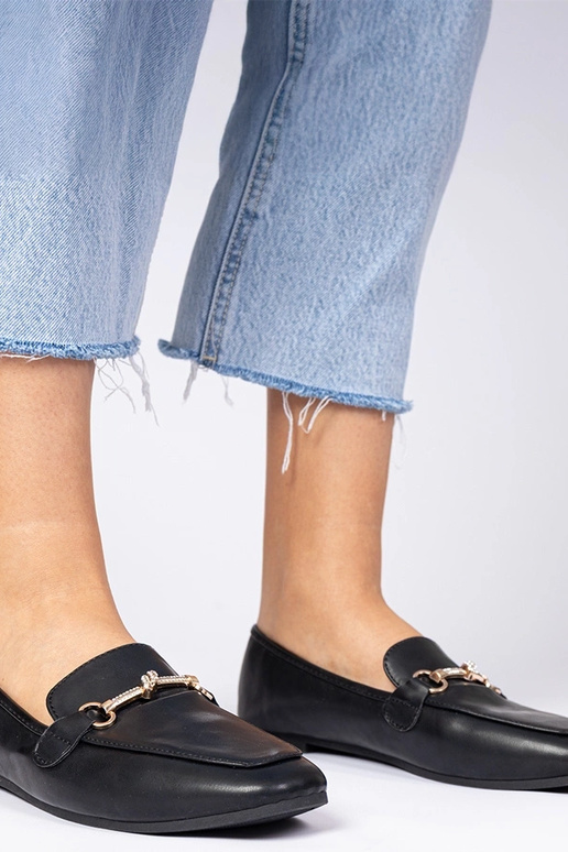 Mokasins noirs avec décor et... Mokasins noirs avec décor et...