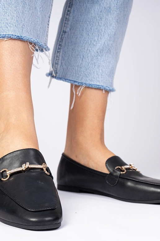 Mokasins noirs avec décor et... Mokasins noirs avec décor et...