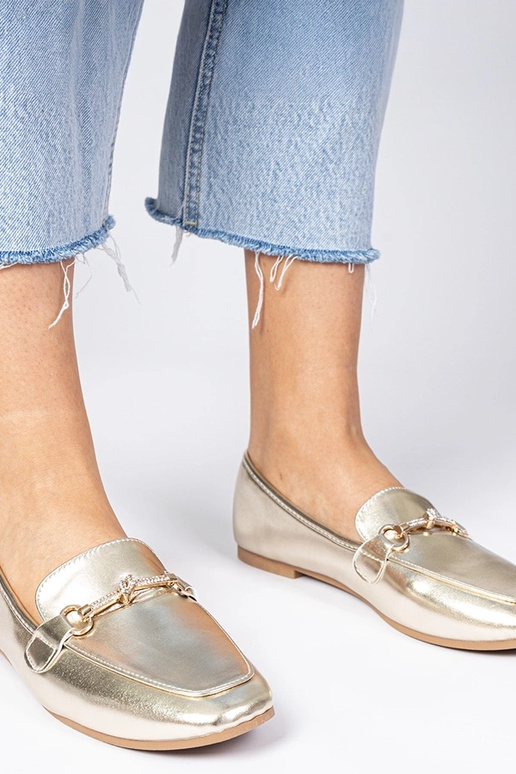 Mokasins dorés avec décor et... Mokasins dorés avec décor et...