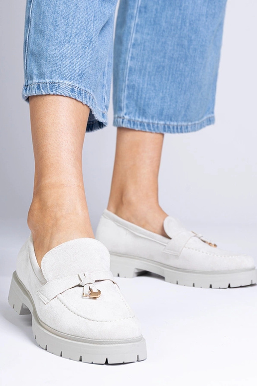 Mocassins élégants gris en simili...