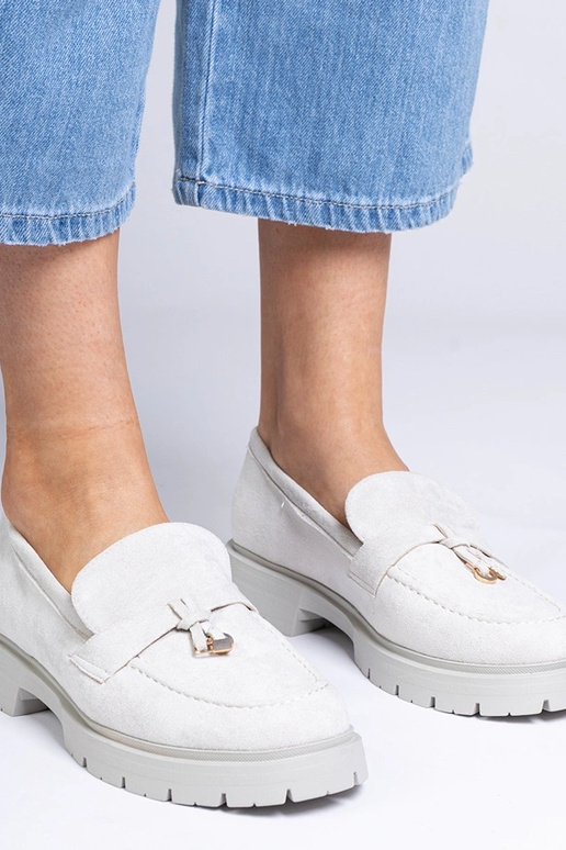 Mocassins élégants gris en simili...