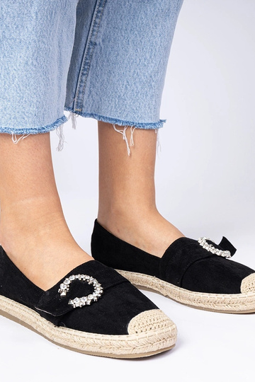 Espadrilles noires ornées de zircon Maruta 2