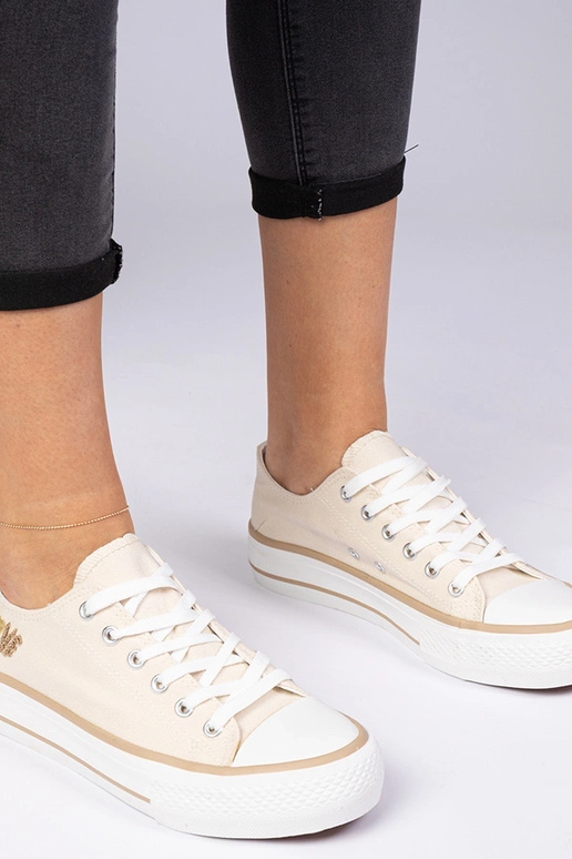 Baskets classiques beiges pour femmes...