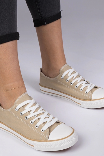 Baskets classiques beiges pour femmes Menfis