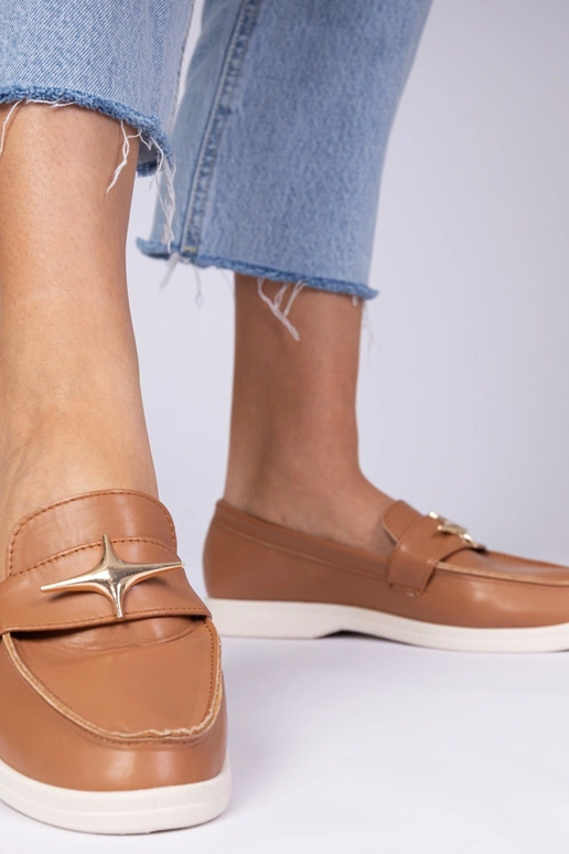 Mocassins pour femmes marron avec...