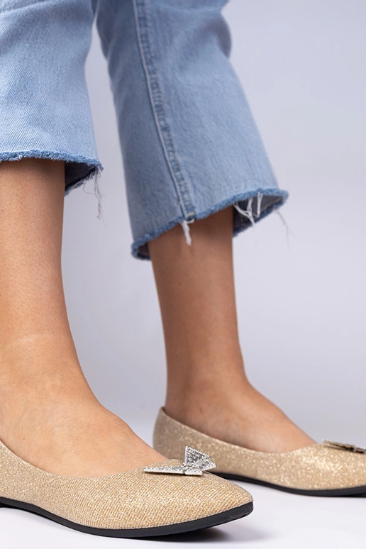 Ballerines dorées pour femmes en... Ballerines dorées pour femmes en...