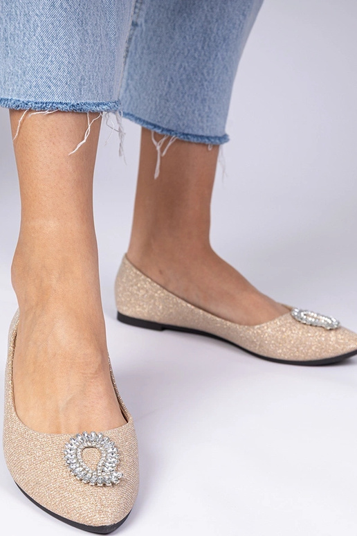 Ballerines champagne pour femmes en...