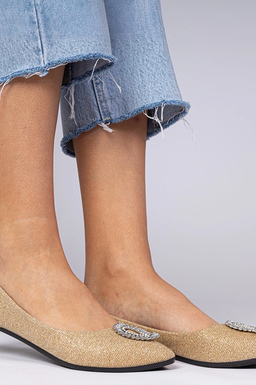 Ballerines dorées pour femmes en... Ballerines dorées pour femmes en...