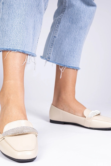 Mocassins beiges pour femmes avec zircons Kaletta 2
