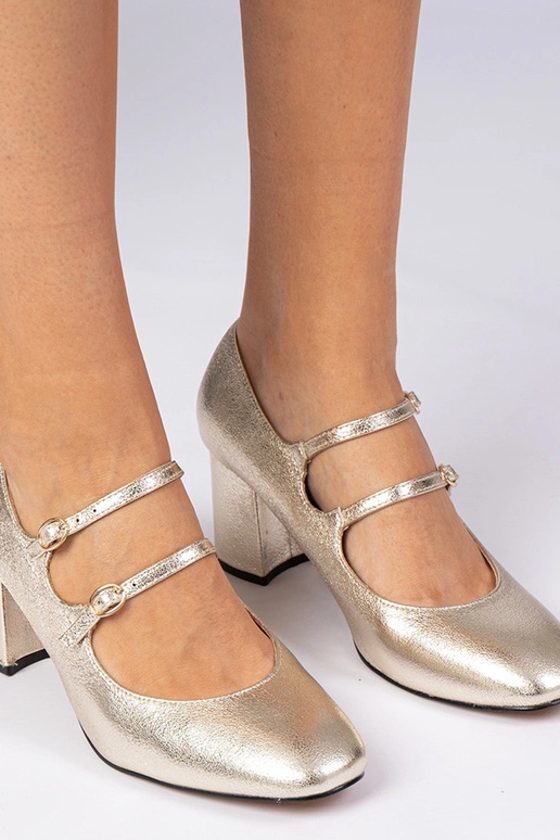 Escarpins dorés pour femmes à talon...