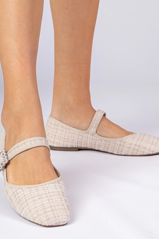 Ballerines beiges avec boucle et...