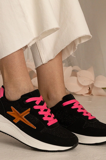 Baskets noires pour femmes avec paillettes Kaletti