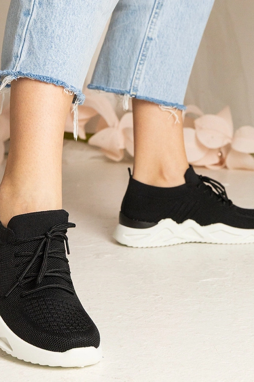 Baskets noires avec tige en... Baskets noires avec tige en...