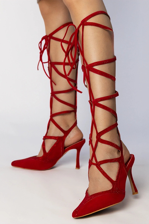 Sandales escarpins rouges pour femmes...