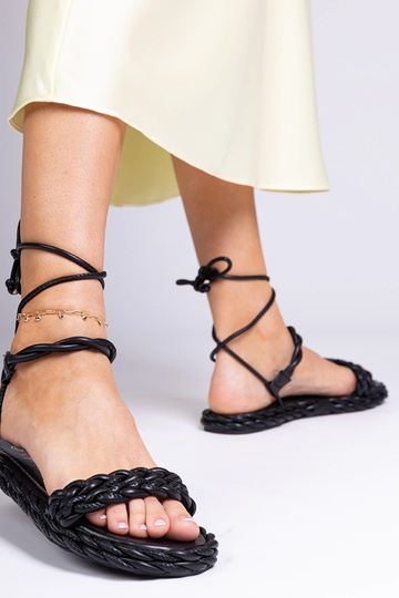 Sandales tressées noires pour femmes Tarina 2