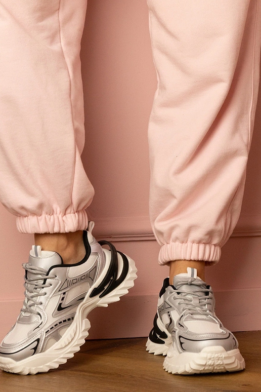 Baskets argentées pour femmes sur...