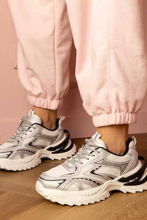 Baskets argentées pour femmes sur...