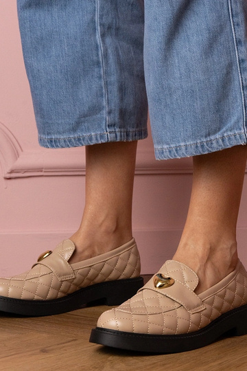 Dorado mocassins à bouts pointus couleur sable avec décoration en forme de cœur 2