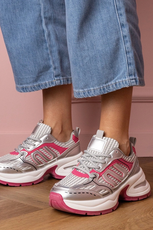 Baskets argentées-roses pour femmes... Baskets argentées-roses pour femmes...