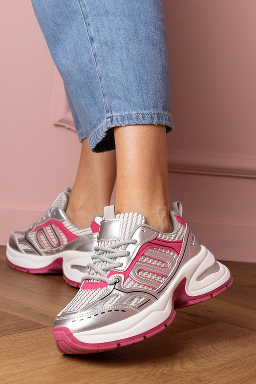 Baskets argentées-roses pour femmes... Baskets argentées-roses pour femmes...