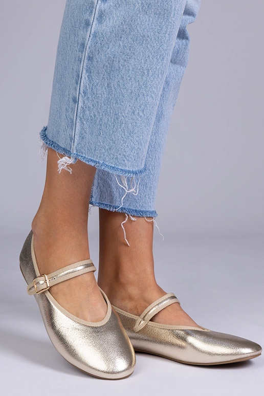 Ballerines dorées pour femmes avec...