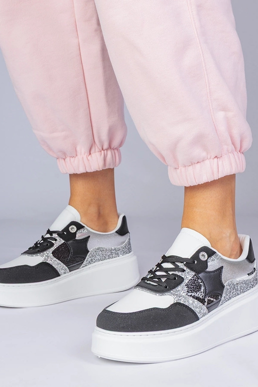 Baskets noires avec paillettes et...