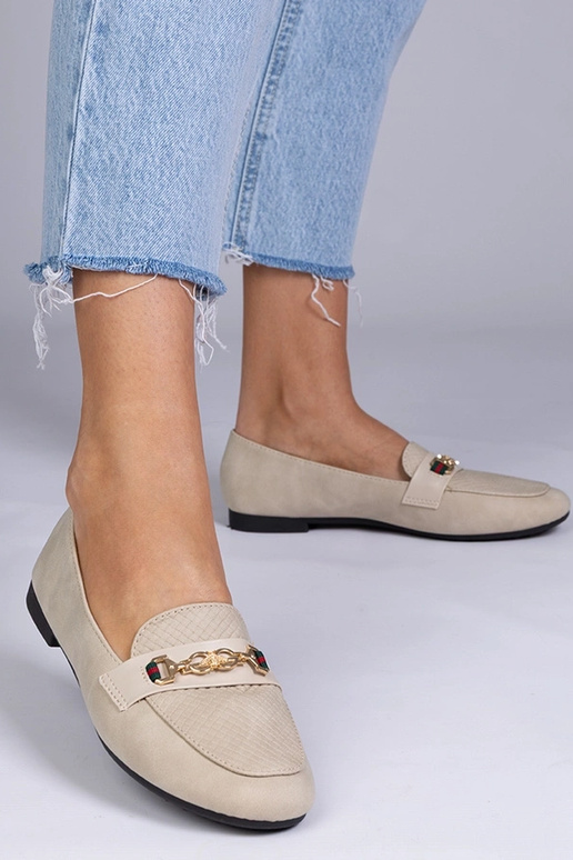 Mocassins mats couleur sable avec...