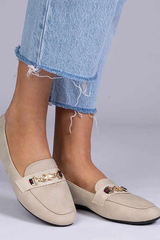 Mocassins mats couleur sable avec...