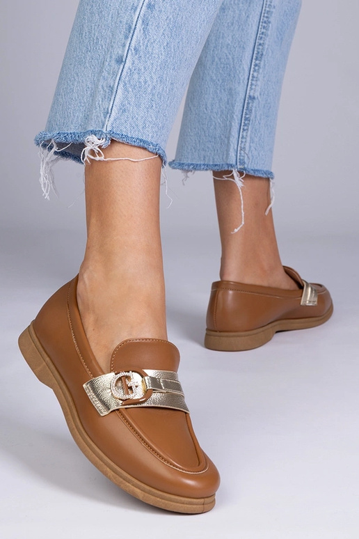 Mocassins marron en éco-cuir avec...