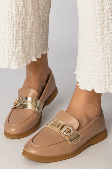 Mocassins crémeux en simili...