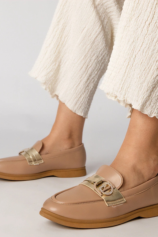 Mocassins crémeux en simili cuir avec...