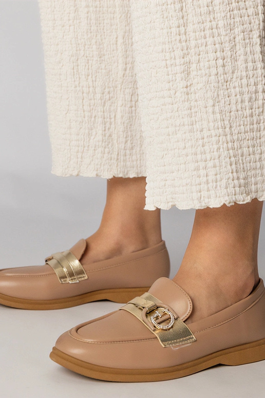 Mocassins crémeux en simili cuir avec...