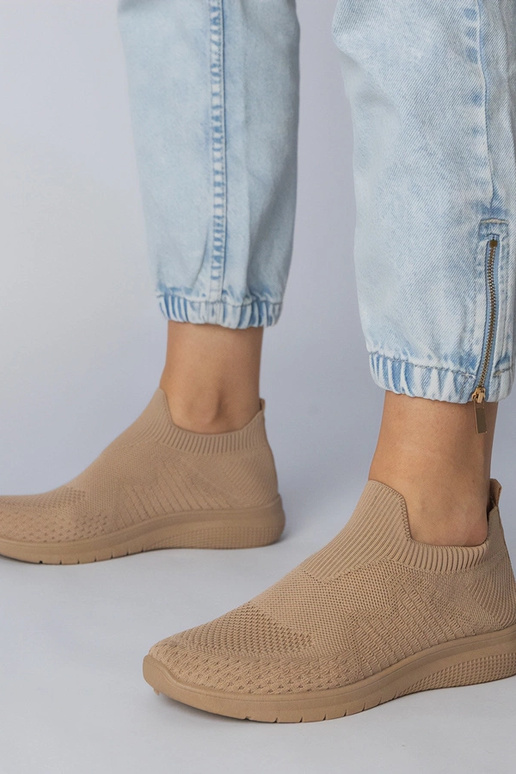 Baskets de sport couleur sable avec...