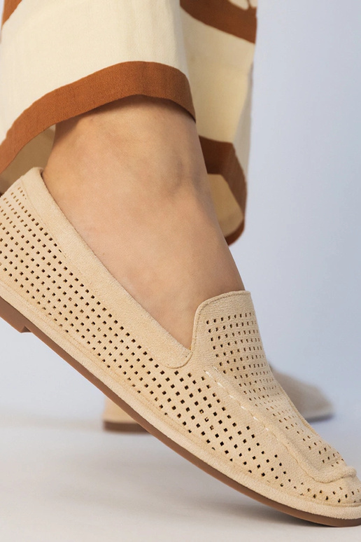 Mocassins ajourés couleur caramel en...