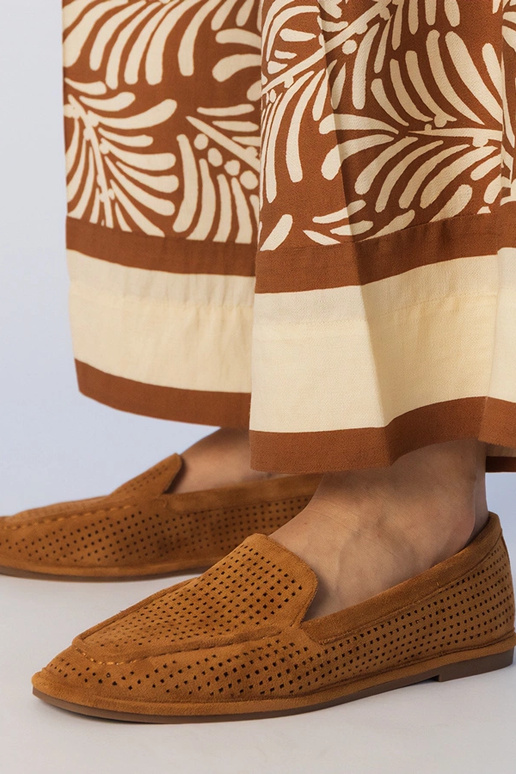 Mocassins ajourés noirs en simili...