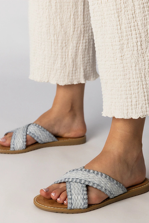 Chaussons tressés bleus pour femmes,...