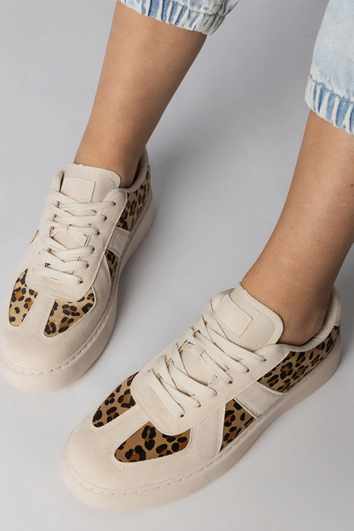 Baskets de sport sable à motif...