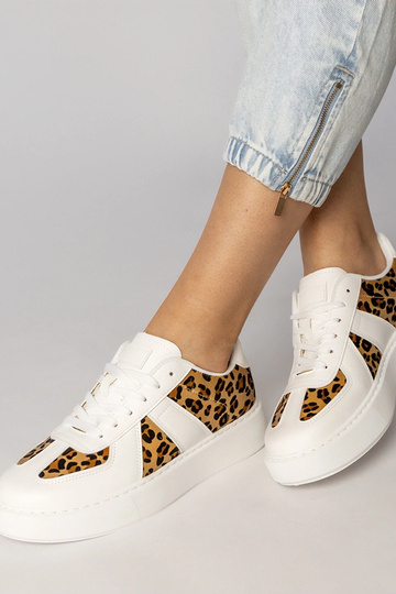 Baskets de sport blanches à motif panthère, « Toris » 2