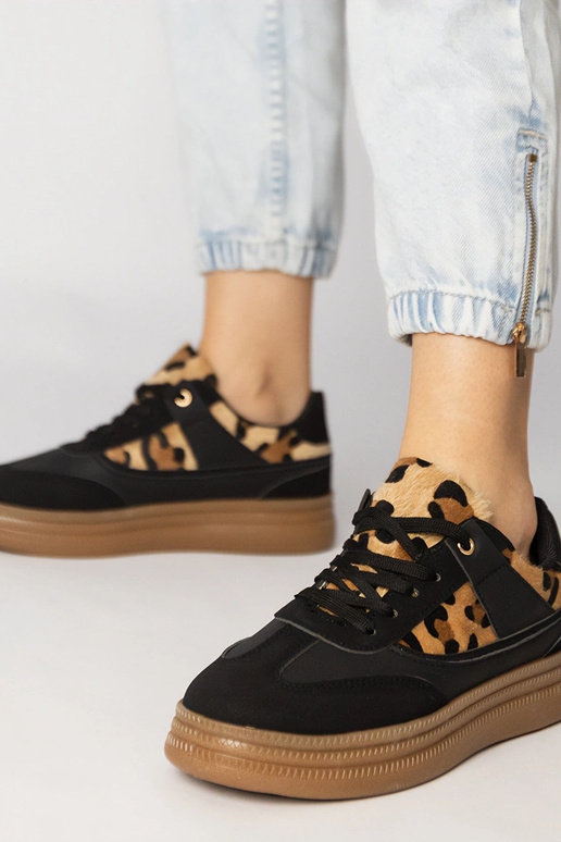 Baskets pour femmes à motif léopard...