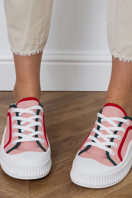 Baskets roses à plateforme pour...