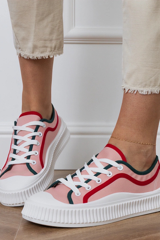 Baskets roses à plateforme pour...