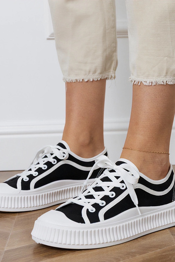 Baskets noires à plateforme pour femmes, « Salis »