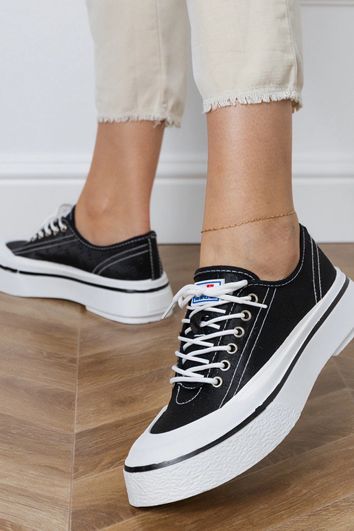 Baskets noires à plateforme pour...