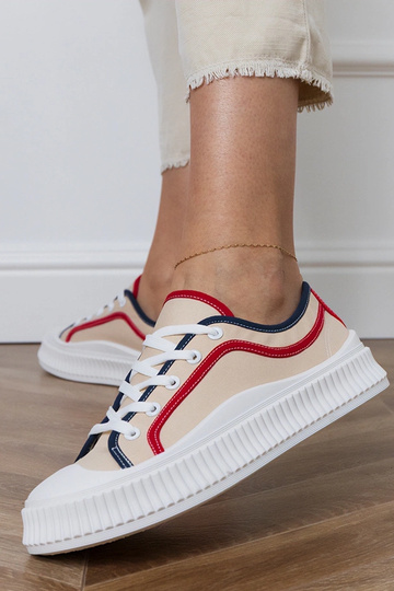 Baskets beiges à plateforme pour femmes, « Salis » 2